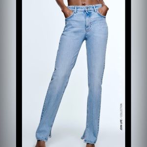 Zara split hem slim jeans